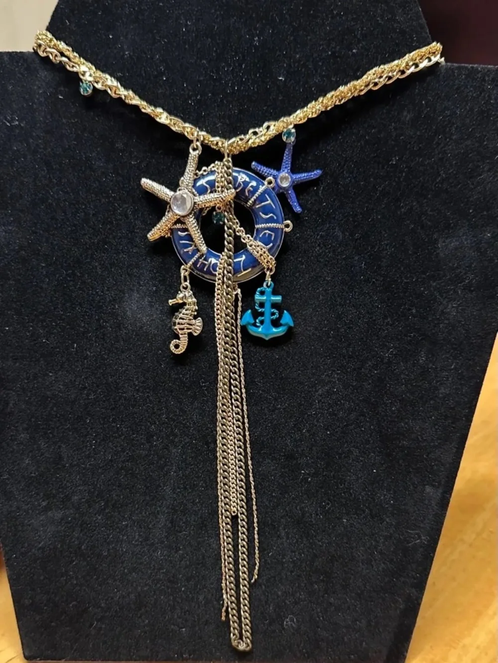 Betsey Johnson Life Preserver Nautical Necklace - Picture 2 of 7